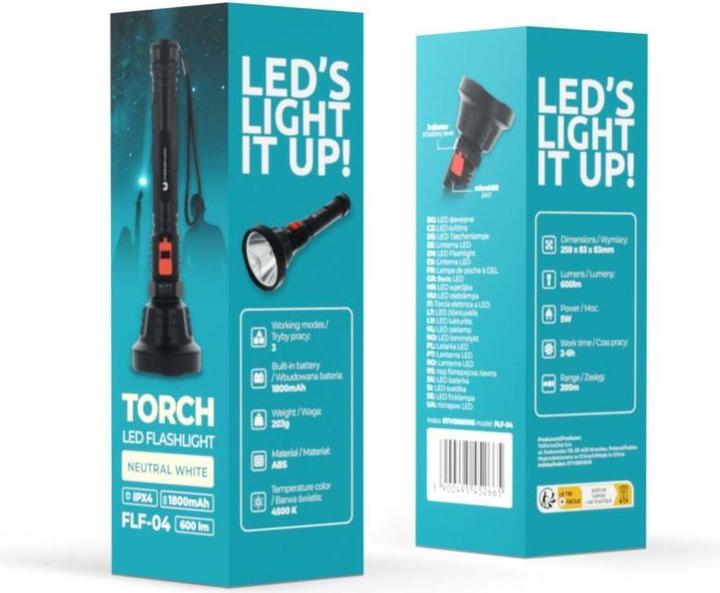 Actual product image Forever Light LED flashlight TORCH 1800mAh 600lm FLF-04 (25.80 cm, 600 lm)