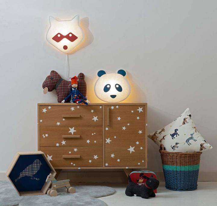 Actual product image Buokids Soft wall lamp raccoon black