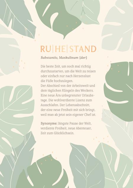 Glückwunschkarte Ruhestand - Maxi Card A4 (1 Stk.)