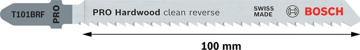Actual product image Bosch Professional Zubehör PRO Hardwood clean reverse T101BRF jigsaw blade, 100 mm, 5 pcs.
