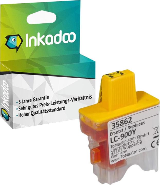 Produktbild Inkadoo Druckerpatronen kompatibel zu Brother LC-900Y XL Tintenpatrone, gelb Gelb (Y)