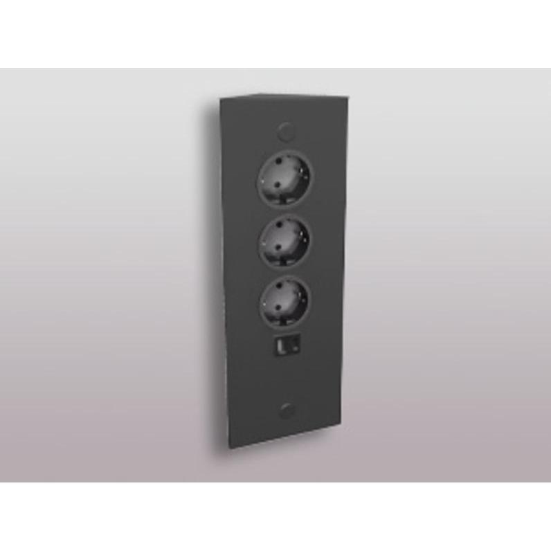 Thebo, Ciabatta multipresa, Energie-Ecksäule ST 3007/320/3 in SCHWARZ mit USB A u. C/Ecksteckdosen/Steckdosenleiste/Steckd (3x)