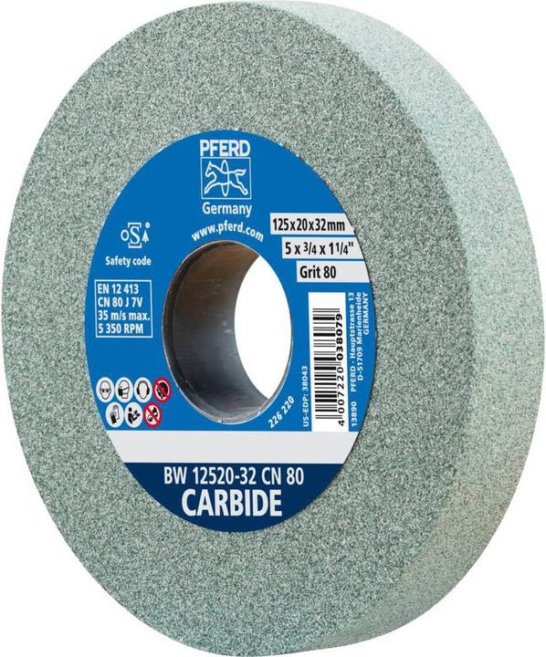 Actual product image Pferd Grinding bench wheel version CARBIDE 125 x 20 mm grit size 80 (32)