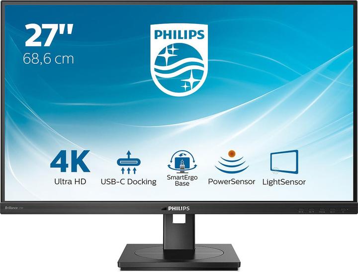 Produktbild Philips 279P1/00 27" UHD IPS VERFÜGT über USB-C/DP/HDMI PD 65W (3840 x 2160 Pixel, 27")