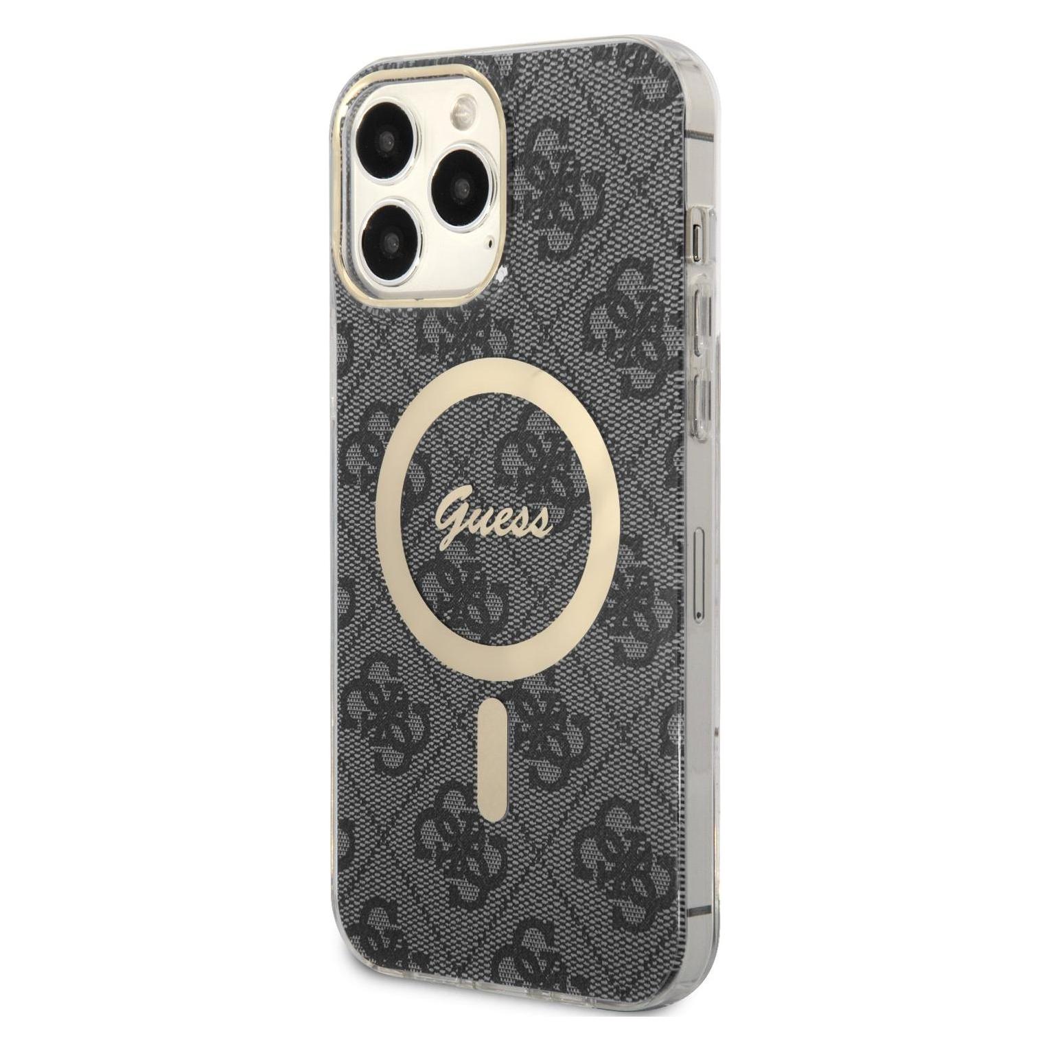 Guess GUHMP14XH4STK IPhone 14 Pro Max 6.7" Czarny/black Hardcase 4G MagSafe (Apple IPhone 14 Pro Max), Smartphone Hülle, Schwarz