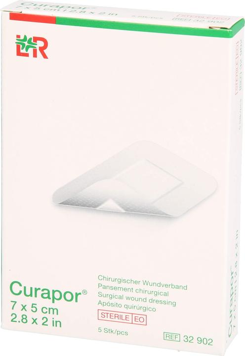 Actual product image Curapor Surgical wound dressing 7x5cm sterile (5 x)