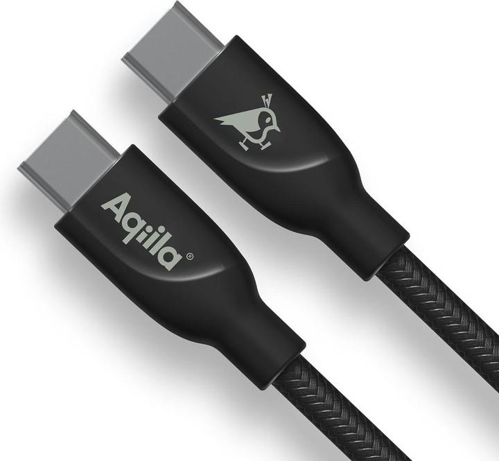 Actual product image Aqiila Cablebird CB12 - USB-C to USB-C Braided cable, 240W (2m) - Black (2 m, USB 2.0, 240 W)