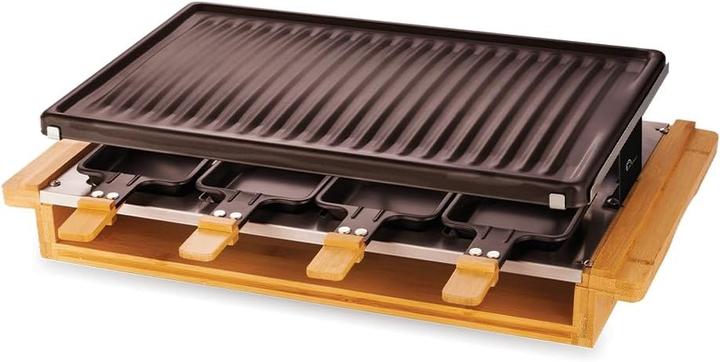Little Balance 8501 Premium bamboo 8 raclette grill 8 people nonstick coating 1200 W real bamboo