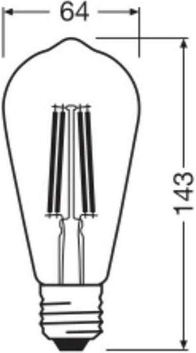Immagine prodotto Osram LED Leuchtmittel LED Retrofit CLASSIC ST 5.9W 827 Clear E27 Warm weiss 4099854468179 (E27, 806 lm, 6x)
