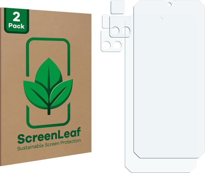Produktbild ScreenLeaf Schutzfolie nachhaltiger Displayschutz Displayschutzfolie Folie Klar Transparent (2 Stück, Blackview BV9200)