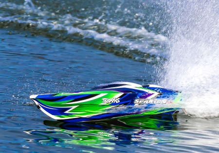 Image du produit Traxxas BOAT SPARTAN SR 1037mm 1:10 EP RTR GREEN TQi 2.4GHz SANS chargeur et SANS accu