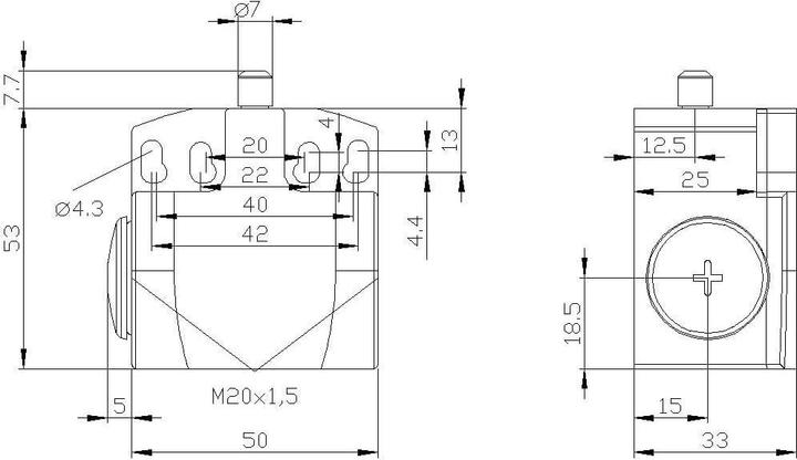 Produktbild Siemens Basisschalter für Positionsschalter 50mm