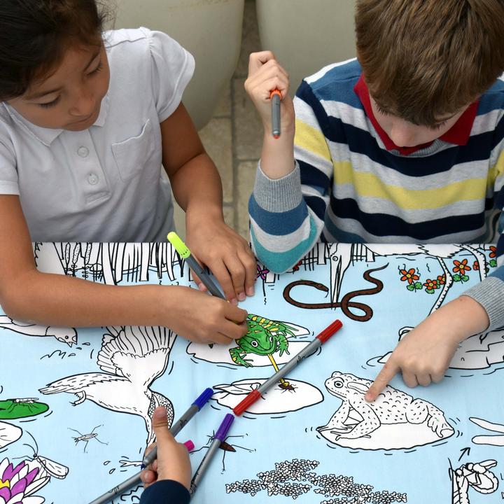 Actual product image Eat Sleep Doodle Children's tablecloth - la vie de l'étang (130 x 85 cm)