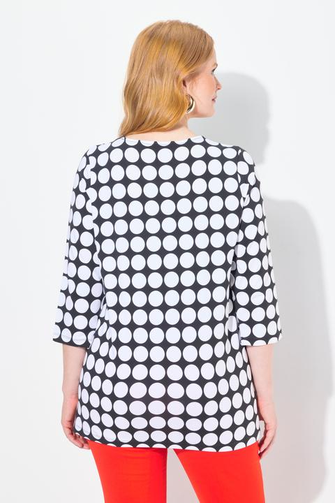 Immagine prodotto Ulla Popken Maglia, pois, linea ad A, girocollo, manica 3/4, cotone Pima (46, 48)
