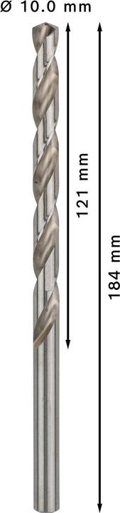 Actual product image Bosch Professional Zubehör PRO Metal HSS-G twist drill, 10 x 121 x 184 mm (10 mm)