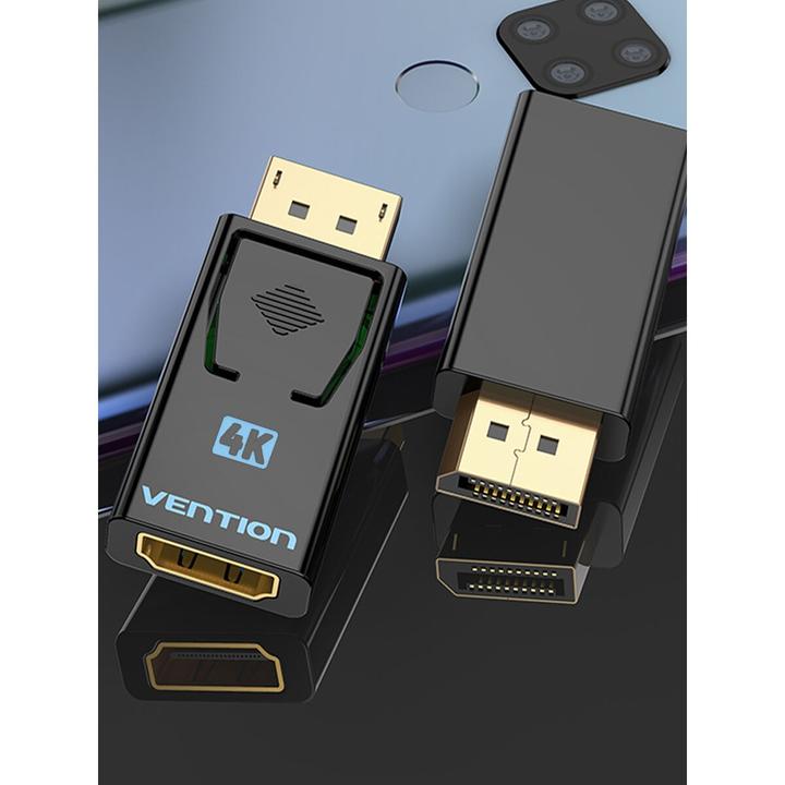 Actual product image Vention DisplayPort Male to HDMI Female Adapter Black (HDMI, 4.01 cm)