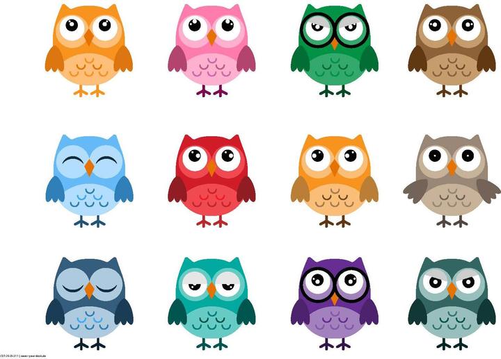 CoverYourDesk Schreibtischunterlage Bunte Eulen