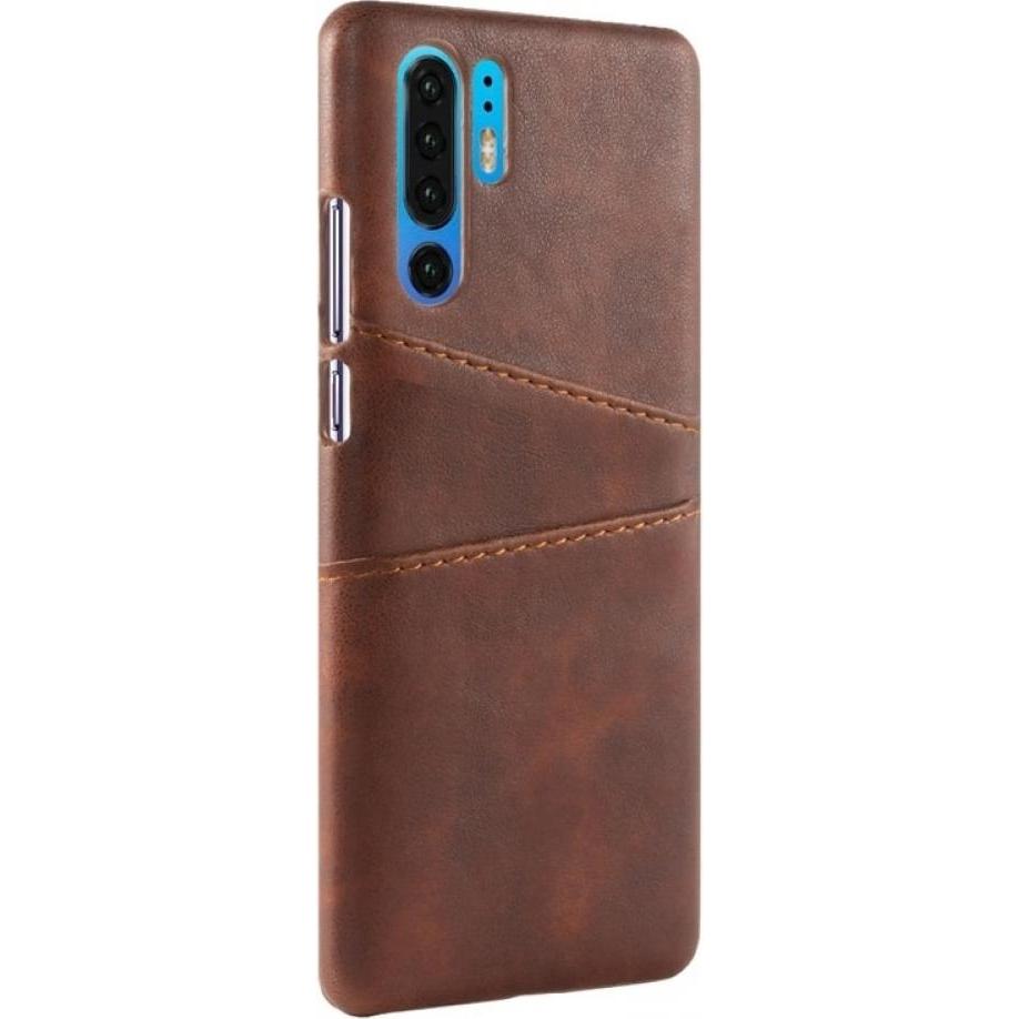 Screenguard Huawei P30 Pro CardCaddy Leder Backcase mit Kartenfächern (Huawei P30 Pro), Smartphone Hülle, Braun