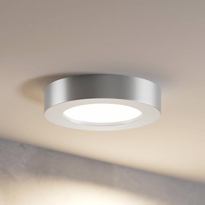 Image du produit Prios Edwina LED plafonnier, argent, 12,2 cm (360 lm)