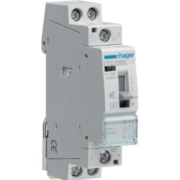 Hager Hag Etc225s Contattore Senza Ronzio T/N, 25A, 2S, 230V, Relais