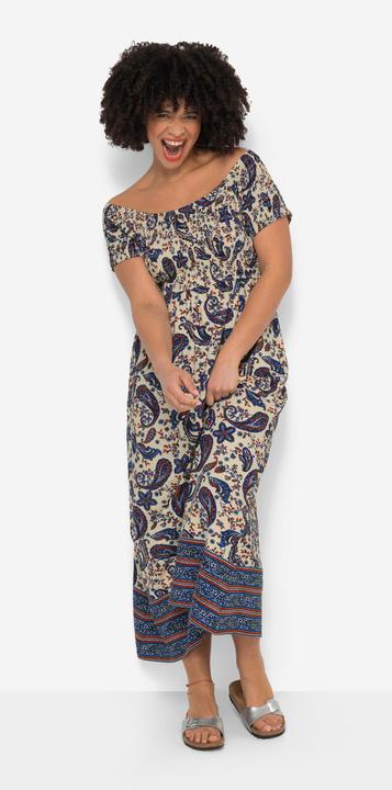 Produktbild Angel of Style Jersey-Maxikleid, A-Linie, Paisleydruck, gesmokte Büste, Halbarm (48)