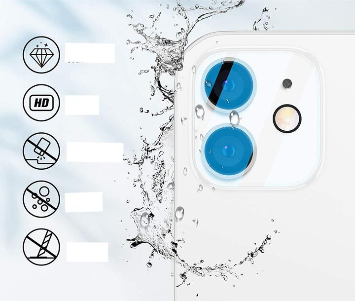 Actual product image Apfelkiste iPhone 12 Mini/11 Kamera Protector Panzer Glas (2er Set), Transparent (2 pcs., Apple iPhone 11, Apple iPhone 12 mini)
