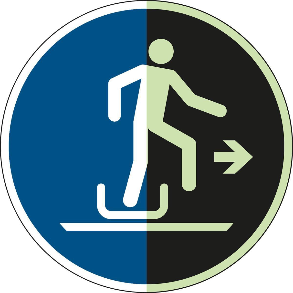 Brady, Sicherheitskennzeichnung, ISO Sicherheitskennzeichnung - Rechts aus Rodelschlitten aussteigen