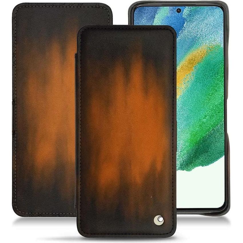 Thumbnail - Noreve Lederschutzhülle Samsung Galaxy S21 FE (Samsung Galaxy S21 FE), Smartphone Hülle, Braun