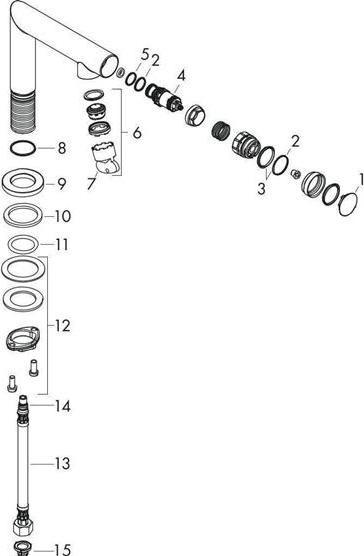 Actual product image Axor Floor valve spout height 80mm