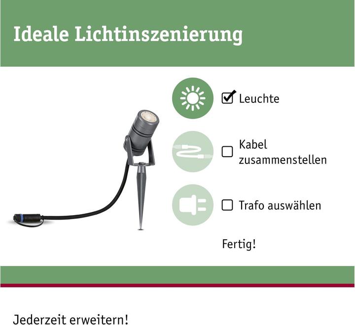 Image du produit Paulmann Plug & Shine Spot extérieur Radon (1200 lm, IP65)