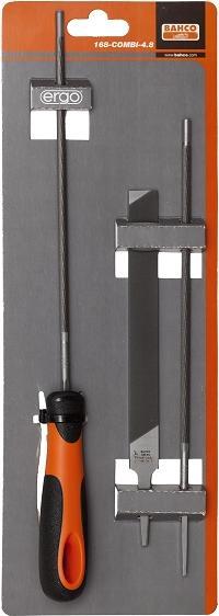 Produktbild Bahco ERGO-Kettensägefeilensatz mit Zweikomponenten-Griff, 4,8 x 200 mm (200 mm)
