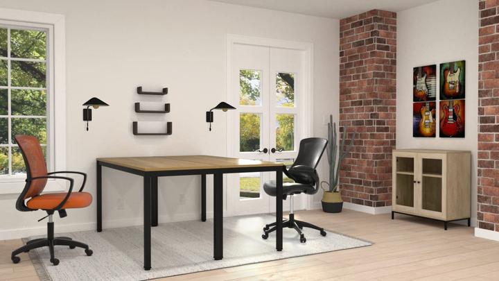 Produktbild Flash Furniture Buerostuhl mit mittelhoher Rueckenlehne Schwarzes Leder