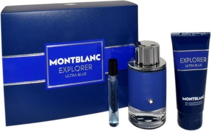 Montblanc Explorer Ultra Blue Set - 100ml Eau De Parfum, 75ml Travel Spray, 100ml Duschgel (Parfum Set)