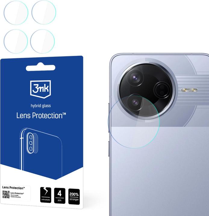 3MK Hybrid Glass for Camera Lens Lens Protection for Xiaomi Poco F7 Pro (4 Pezzo/i, Xiaomi Poco F7 Pro)