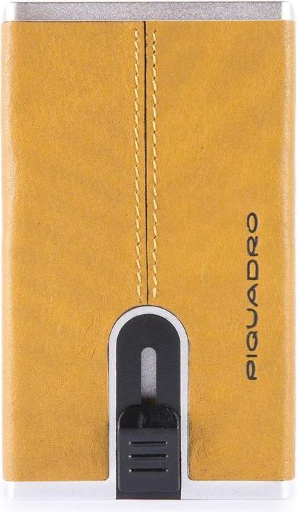 Piquadro Blue Square, Leather Card Holder, For Back And Credit Cards, Yell