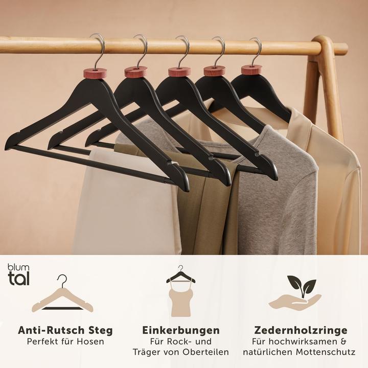 Produktbild Blumtal Kleiderbügel-Set mit Zedernholz Mottenschutz (10 x)