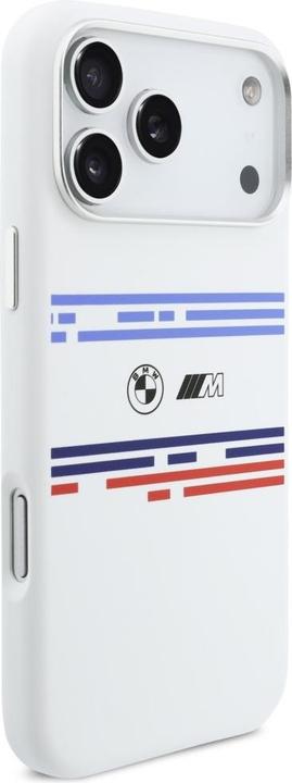 Produktbild BMW M Silicon Horizontal Line MagSafe Case for iPhone 17 Pro Max White (Apple iPhone 17 Pro Max)