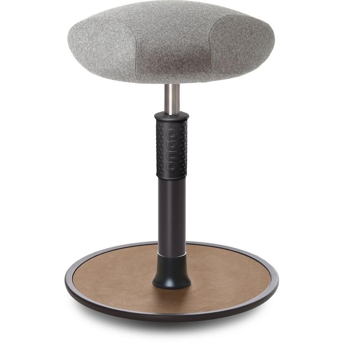 Ongo, Bürostuhl, Sitz- Stehhocker Free Regular Triangel kvadrat Divina h.grau schw. /Natur