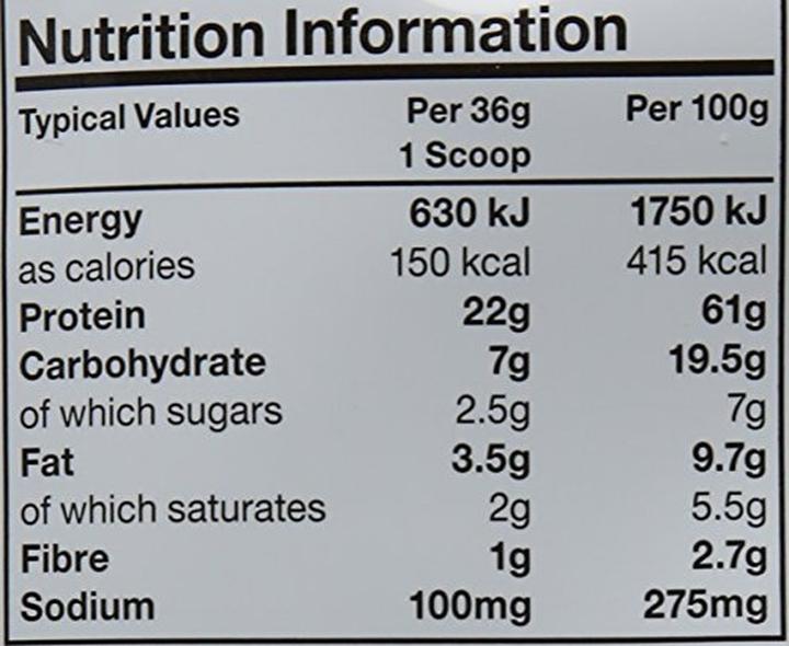Nährwerte und Zutaten Mutant Whey Protein (Vanille, 1 x, 2268 g)