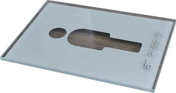 Image du produit Moedel Plaque de porte pictogramme WC, en braille, h x l 148 x 105 mm, inscription: