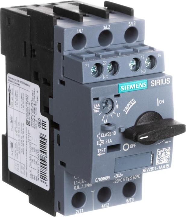 Actual product image Siemens Circuit breaker motor 1-1.6A 3RV2011-1AA1
