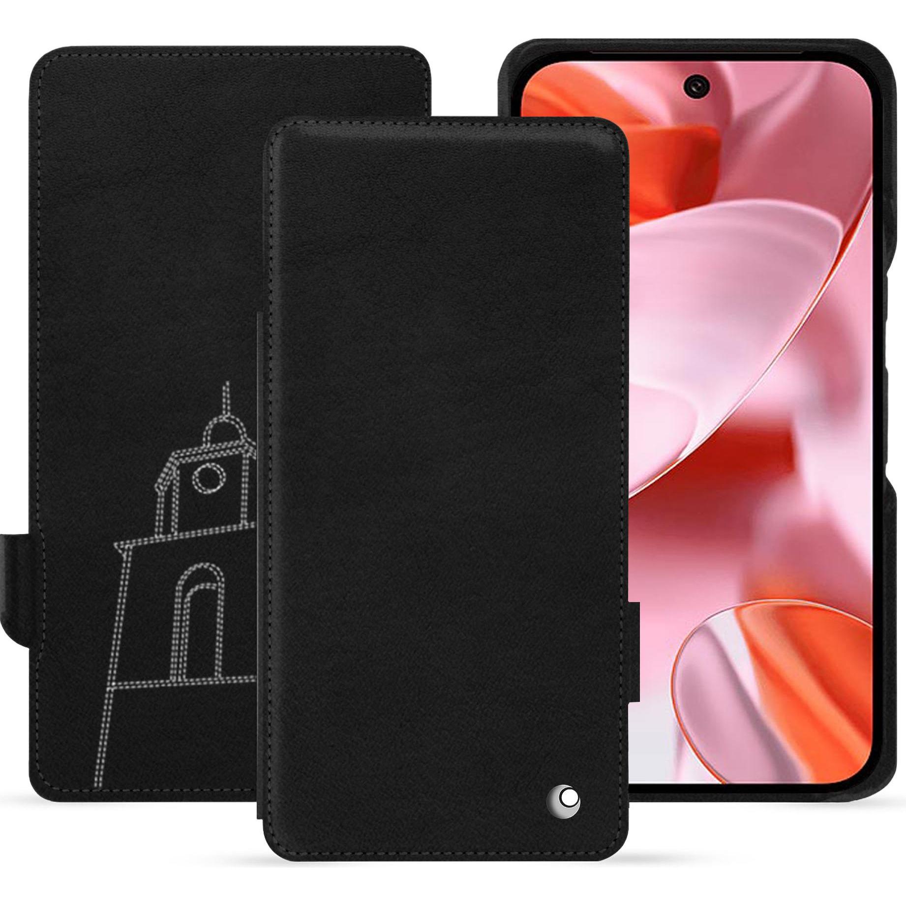 Noreve Lederschutzhülle horizontal (Google Pixel 9), Smartphone Hülle, Schwarz