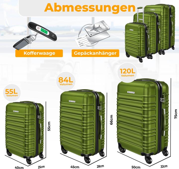 Produktbild Kesser 3tlg. Hartschalenkofferset Hartschalenkoffer Reisekoffer Set (45 l)