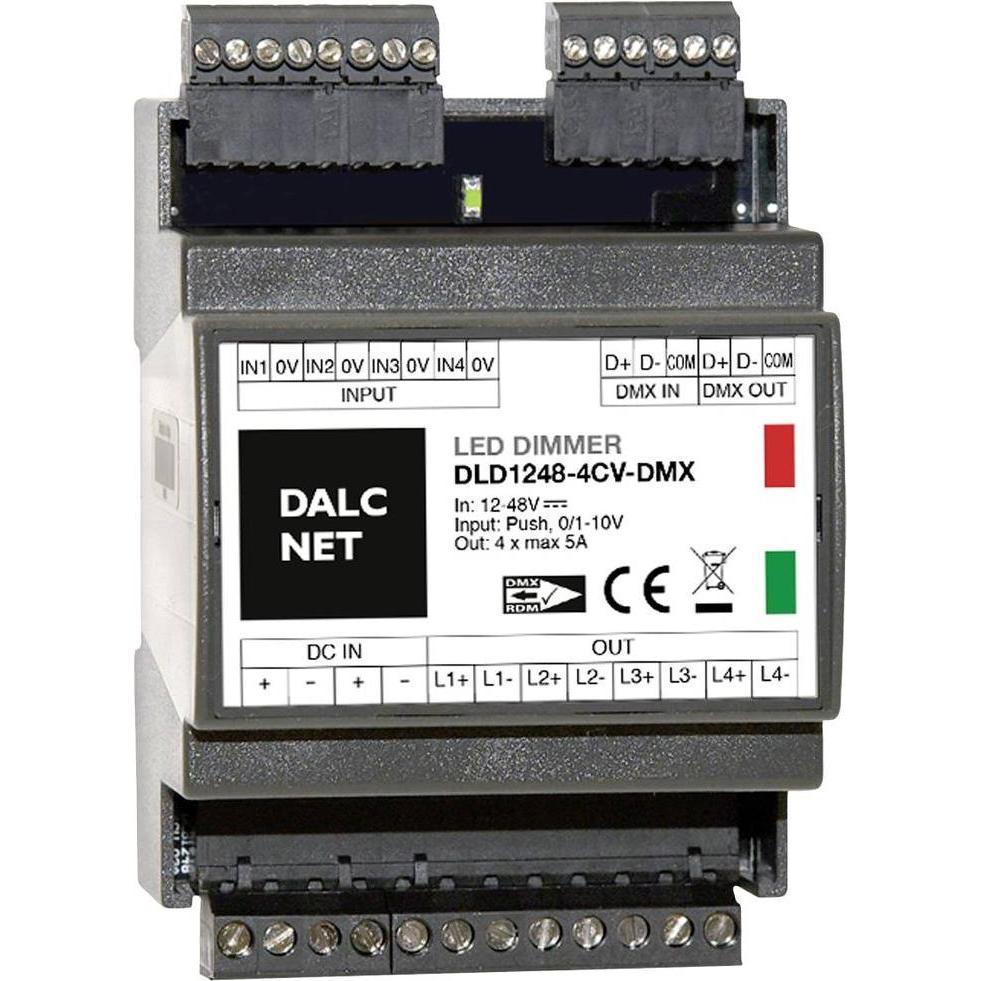 Dalcnet Dimmer 12V-48V 5A CV DMX 4 Ausgänge, Controllo illuminazione
