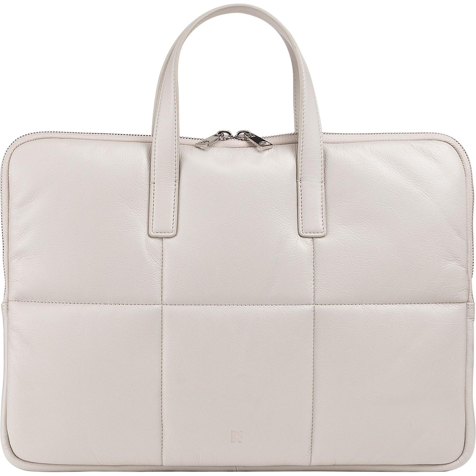 Dudu Togean Laptoptasche Leder 36 cm (14.17"), Notebooktasche, Weiss