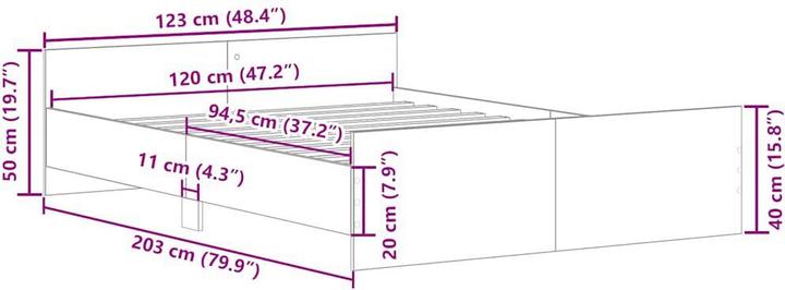 Image du produit vidaXL Bettgestell (120 x 200 cm)