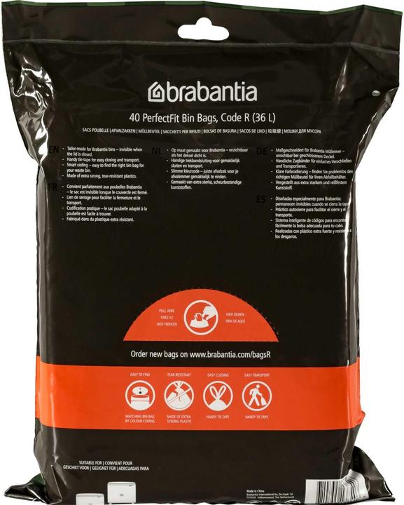 Productafbeelding Brabantia PerfectFit afvalzak type R, 36 L, 30 stuks. (40 x, 36 l)