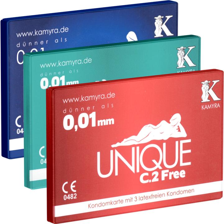 Produktbild Kamyra Unique C.2» Test-Set mit 3 Kondomkarten (Free, Pull, Smart) (9 Stk.)