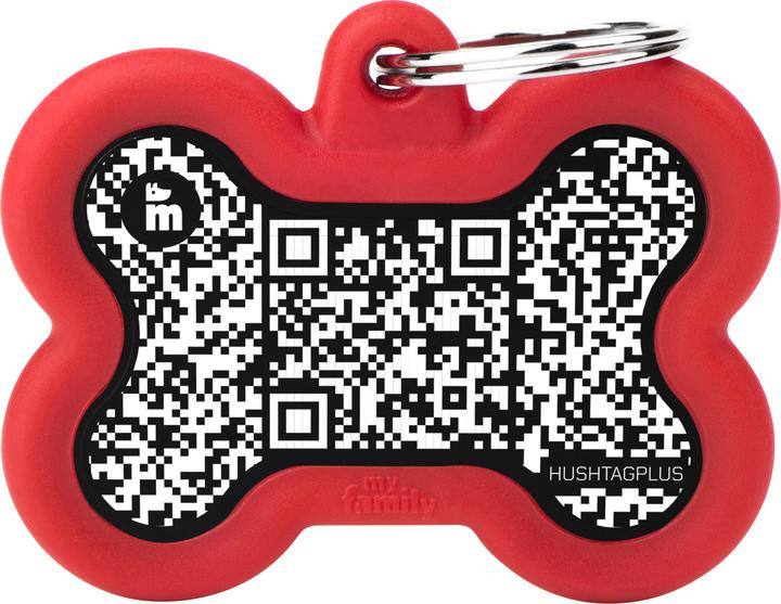 Produktbild Myfamily MyFa tegn hush QR, ben sort, gummi rød (Hund)