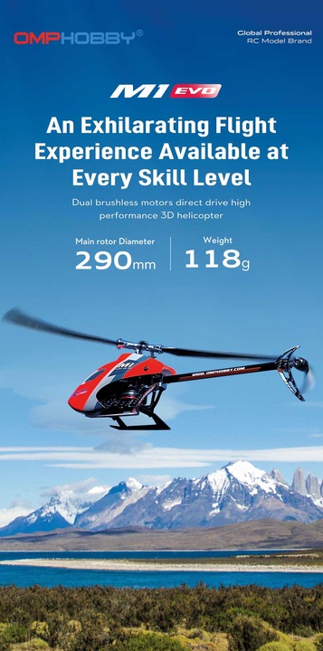 Produktbild OMPHobby OMP Heli M1 EVO orange mit Sender # OSHM0036